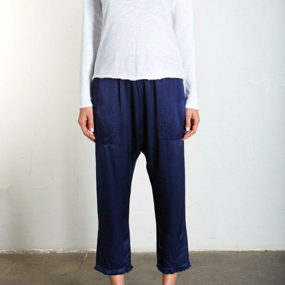 Satin drop crop pant Navy fromVenice Beach Pharoah—Like Jaga designs - Picture 6 of 10